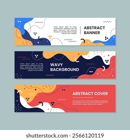 Trendy abstract horizontal banner template with geometric concept. Able to use for social media cover, mobile apps, banners design, web or internet ads.