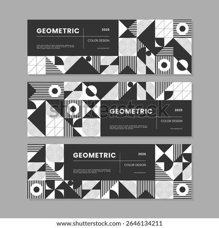 Trendy abstract horizontal banner template with geometric concept. Able to use for social media cover, mobile apps, banners design, web or internet ads.