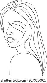 Trendy abstract human face. One continuous line drawing. Aesthetic pastel modern design for poster, card, print, wall art. Outline hand drawn vector illustration. Beauty fashion vintage concert