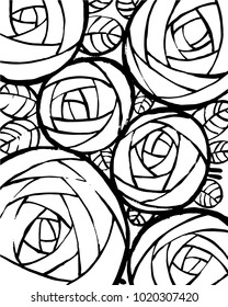 Trendy Abstract Interior Poster. Black Hand Drawn Picture on White Background. Vector Illustration. Decorative Design for Interior Posters, Postcards, Wall Backgrounds, Prints