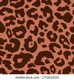 Trendy abstract leopard seamless pattern. Hand drawn wild animal cheetah skin texture for fashion print design, fabric, textile, cover, wrapping paper, background, wallpaper. Vector illustration
