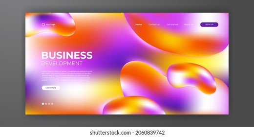 Trendy abstrakter flüssiger Hintergrund für Ihr Landing Page Design. Minimaler Hintergrund für Webdesign. Farbverlauf-Kontrastfarbe