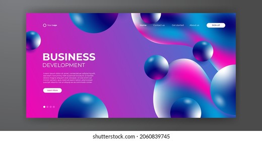 Trendy abstract liquid background for your landing page design. Minimal background for for website designs. Gradient vibrant contrast color