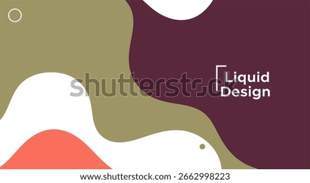 Trendy Abstract Liquid Design Background with Organic Shapes