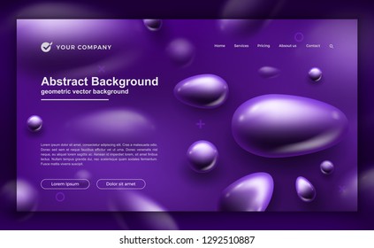 Trendy abstract liquid fluid background for your landing page design. Minimal background for website designs. Trendy purple gradient background. EPS10 vector background.