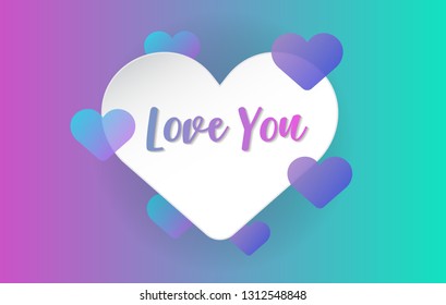 Trendy Abstract Love Background in a Modern Shape Design Style