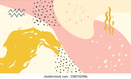 Trendy Abstract Memphis background design graphic vector with colorful, fluid, and liquid styles