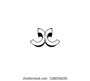 Trendy Abstract Minimalism Initial CC Letter Logotype