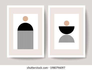 Trendy abstrakte minimalistische künstlerische Komposition ideal für Wanddekoration, Plakat- oder Broschürendesign, Vektorgrafik
