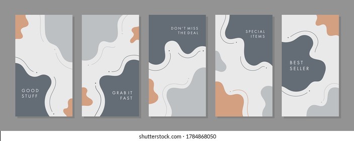 Trendy abstract modern fluid mobile for sale banners. Able to use for social media posts, stories, mobile apps, banners design, web or internet ads.