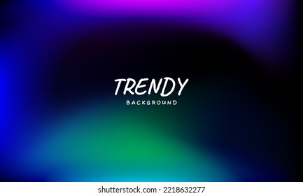 Trendy Abstract Neon Green Blue Purple Neon Liquid Gradient Background.