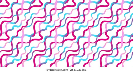 padrão de ondas ombre abstrato moderno com linhas curvas azul e rosa plano de fundo suave gradiente sem emenda para embalagem e impressão de papel de carta digital
