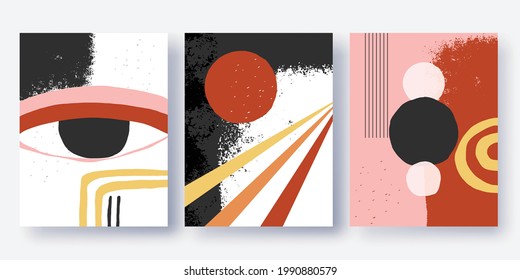 Trendy abstract organic cover shape. Teracotta color tone use for banner, brochure, card, invitation, print, flyer or presentation