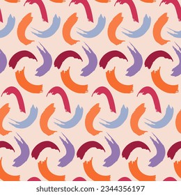 La pintura abstracta de moda salpica un patrón sin fisuras. Patrón minimalista plano vectorial sobre fondo blanco. Diseño de colores a la moda. Perfecto para decoración casera, textil, envoltura, scrapbooking, fondo