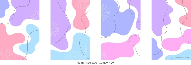 Trendy abstract pastel background with fluid shapes. Smooth color blend for modern design, presentation, or social media layout. Soft and clean.