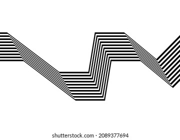 Patrón abstracto de moda de líneas paralelas rotas negras sobre un fondo blanco. Fondo vectorial moderno.