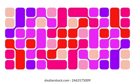 Trendy abstract pattern with liquid shapes, geometry graphics. Modern pattern. Abstract geometric pattern design, seamless pattern. Graphic design element modern style, pink violet colorful background