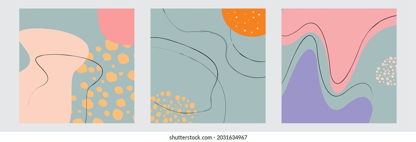 Trendy abstract pattern square template. Perfect for social media posts, mobile apps, cards, invitations, banner designs and web internet advertising. Vector illustration.