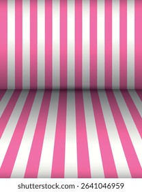 Trendy abstract pink stripes background. Color gradient vector illustration for web, template, posters, card, banner. Pastel colors simple striped studio backdrop with empty space for your content.