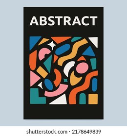 Trendy abstract poster with simple textured shapes.