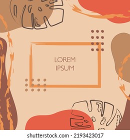 Trendy abstract poster, vector design template. Minimalistic elements, modern layout.