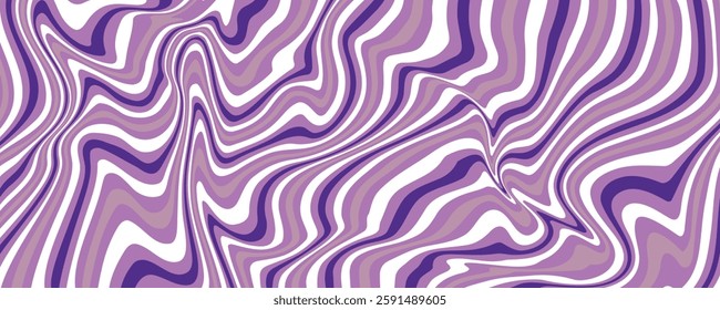 Trendy abstract purple liquid spiral pattern background. design Waves, swirls, swirly patterns, trendy hippie groovy retro psychedelic style.