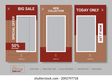 Trendy abstract sale social media stories template design.