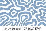 Trendy abstract seamless background featuring thick, undulating, flowing lines or organic shapes in pastel blue and white.Vector illustration