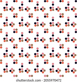 Trendy abstract seamless pattern. Round elements on a white background.