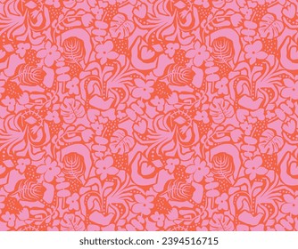 Trendy abstract seamless vector patterns in Matisse style withNature Botanical garden flower abd leaves , Design for fashion , fabric, textile, wallpaper , wrapping and all prints 