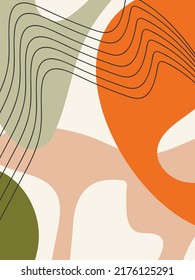 Trendy abstract shapes background vector illustration. Template for wallpaper, social media, print, backdrop, wall art, poster, home decor, card, banner, invitation, cover or package design.