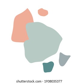 Trendy abstract shapes on a white background. Simple abstract poster with shapeless spots, wall banner for interior design decoration. Vector illustration.