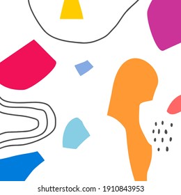 
Trendy abstract spontaneity art template with floral and geometric elements. Suitable for social media posts, mobile apps, internet banners. Vector fashion background
