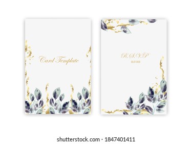 Trendy abstrakte quadratische Kunstvorlagen aus Blumen und grünen Blättern. Geeignet für Social-Media-Posts, mobile Apps, Banner-Design und Internetwerbung. Grafische Goldbroschüre.Luxuriöse Vektorgrafik.
