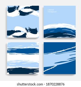 Trendy abstract square art templates with hand drawn elements. Suitable for social media posts, mobile apps, banners design. Vector fashion backgrounds.