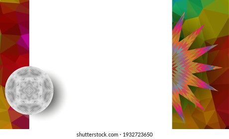 Trendy abstract square art templates with floral and geometric elements. Geometric frame, geometric design, abstract background of modern futuristic graphics with stripes, design, mosaic, bright.