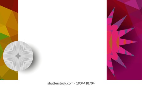 Plantillas de arte cuadrado abstracto de moda con elementos florales y geométricos. Marco geométrico, diseño geométrico, fondo abstracto de gráficos futuristas modernos con rayas, diseño, mosaico, brillante.