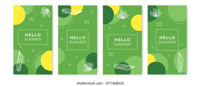 Trendy abstract square art templates with floral and geometric elements. Suitable for social media posts, mobile apps, banners design and web or internet ads. Vector fashion backgrounds. Summer sale