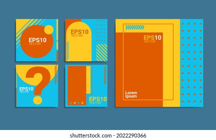 Trendy abstract square art templates