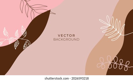 Trendy abstract square art templates with floral and geometric elements. Suitable for social media posts, mobile apps, banners design and web or internet ads. Vector fashion backgrounds