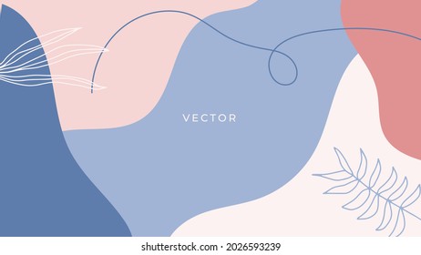 Trendy abstract square art templates with floral and geometric elements. Suitable for social media posts, mobile apps, banners design and web or internet ads. Vector fashion backgrounds