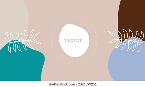Trendy abstract square art templates with floral and geometric elements. Suitable for social media posts, mobile apps, banners design and web or internet ads. Vector fashion backgrounds