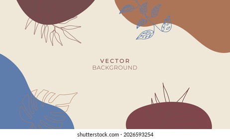 Trendy abstract square art templates with floral and geometric elements. Suitable for social media posts, mobile apps, banners design and web or internet ads. Vector fashion backgrounds