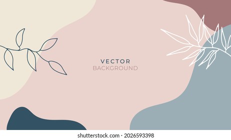 Trendy abstract square art templates with floral and geometric elements. Suitable for social media posts, mobile apps, banners design and web or internet ads. Vector fashion backgrounds