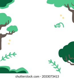 Trendy abstract square art templates with Tree and geometric elements. Suitable for social media posts, mobile apps, banners design and web,internet ads. Vector fashion backgrounds.