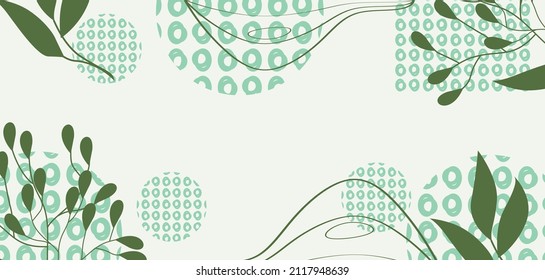 Trendy abstract square art templates with floral and geometric elements. Suitable for social media posts, mobile apps, banners design and internet ads. Vector fashion backgrounds.