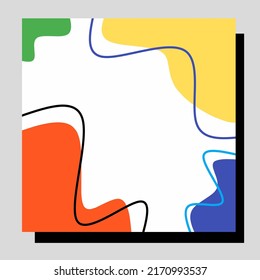 Trendy abstract square art templates. Suitable for social media posts, mobile apps, banners design and web or internet ads. Vector fashion backgrounds.