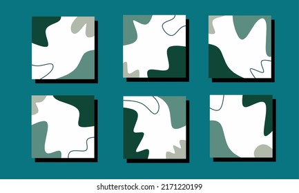 Trendy abstract square art templates. Suitable for social media posts, mobile apps, banners design and web or internet ads. Vector fashion backgrounds.