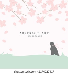 Trendy abstract square art templates for Cherry Blossom Festival.Vector fashion backgrounds.