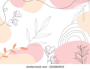 Trendy abstract square art templates with floral and geometric elements. Suitable for social media posts, mobile apps, banners design and webinternet ads. Vector fashion backgrounds.